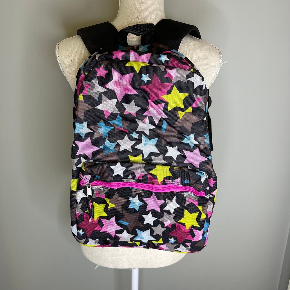 City Streets Stars Design Kids Double Pocket Backpack, NWOT